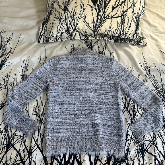 Philosophy gray eyelash mock neck sweater, nylon acrylic wool blend, medium - Picture 9 of 15